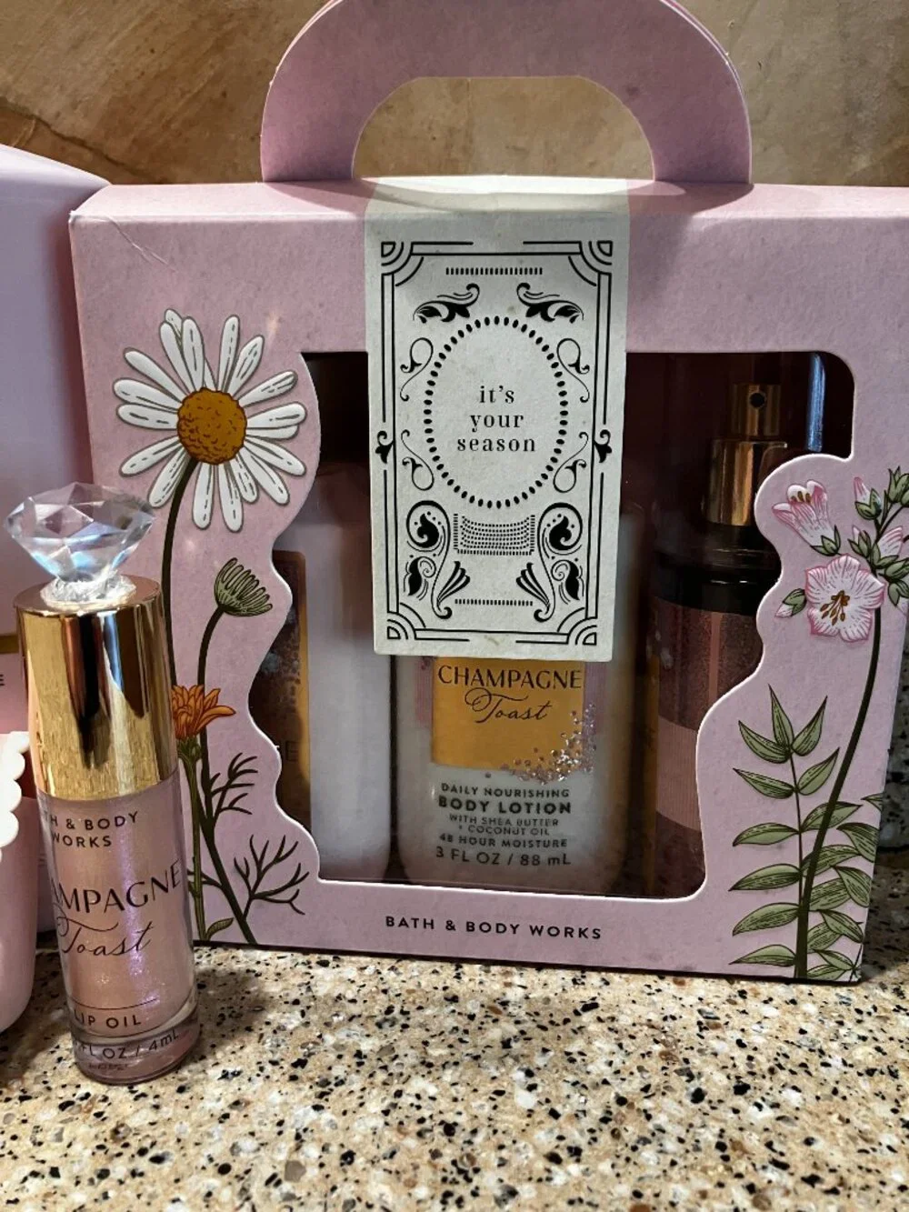 Bath & Body Works Champagne Toast Set of Body Creme, Body Wash,Travel set, Etc!
